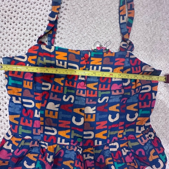 NWT Farm Rio Anthropologie Fantastic Peplum Ruffle Multi Color Top Sz L - Picture 8 of 12